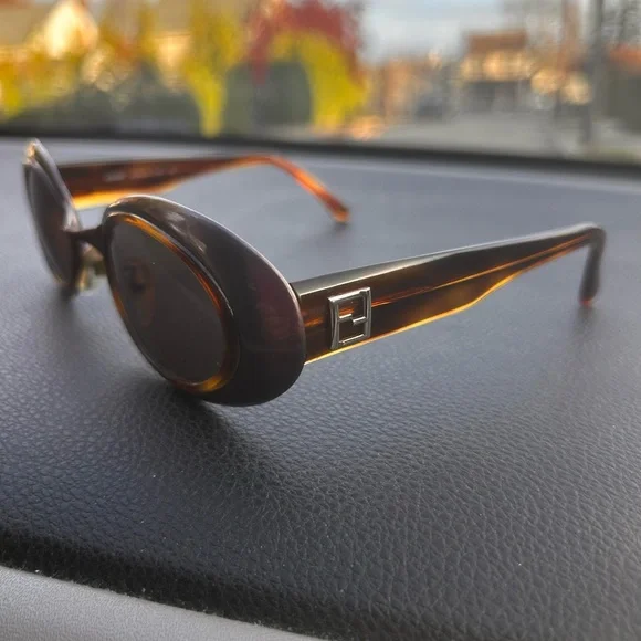 Fendi sunglasses lunette Brielle cat eye brown Italy vintage 90s y2K unisex - Picture 15 of 15